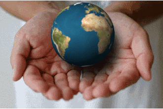 Анимация в ГИМП - Земля вращается на ладонях